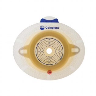 Base Plana para Bolsa de Colostomia, Sensura, Recortável de 10-55mm e Flange de 60mm - (5 Unid) Coloplast 10035